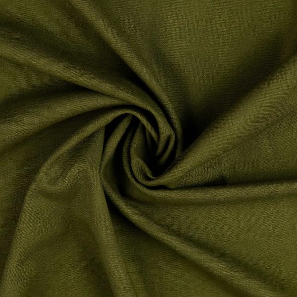 Viskose Leinen Stretch - uni, olive